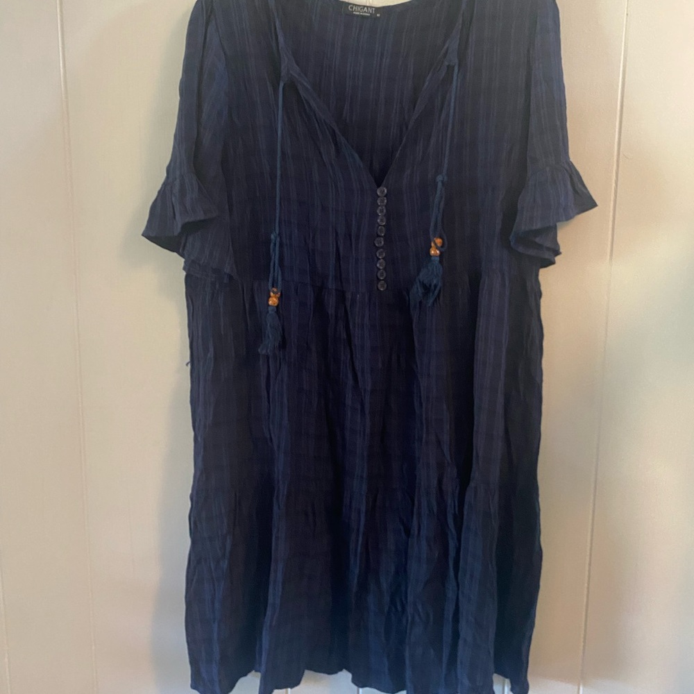 Gant Dark Blue Textured Dress